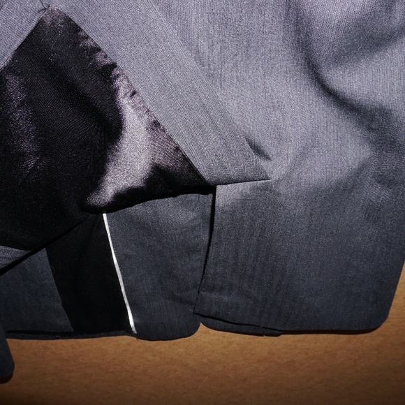 vintage gray gabardine blazer menswear jacket long - Picture 6 of 7